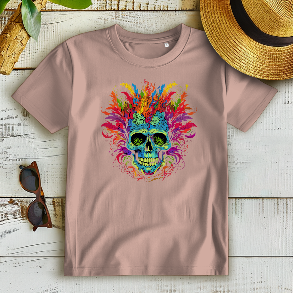 Damen Premium Bio T-Shirt Fire Skull