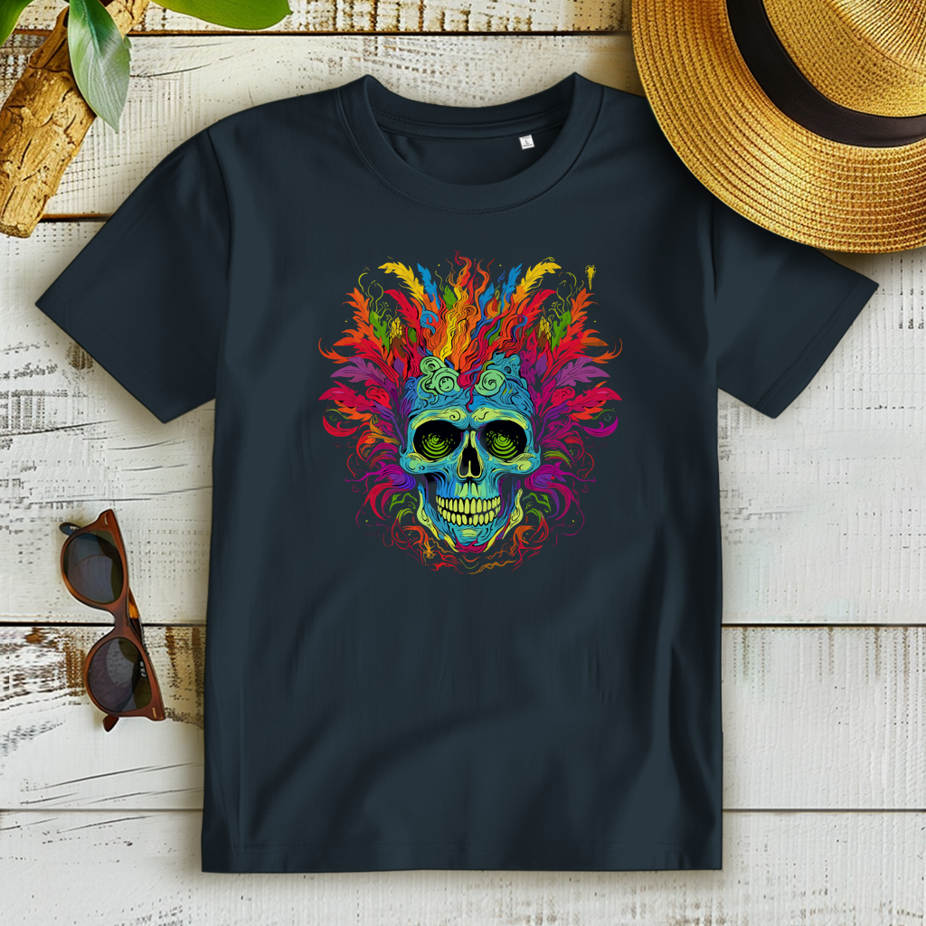 Damen Premium Bio T-Shirt Fire Skull