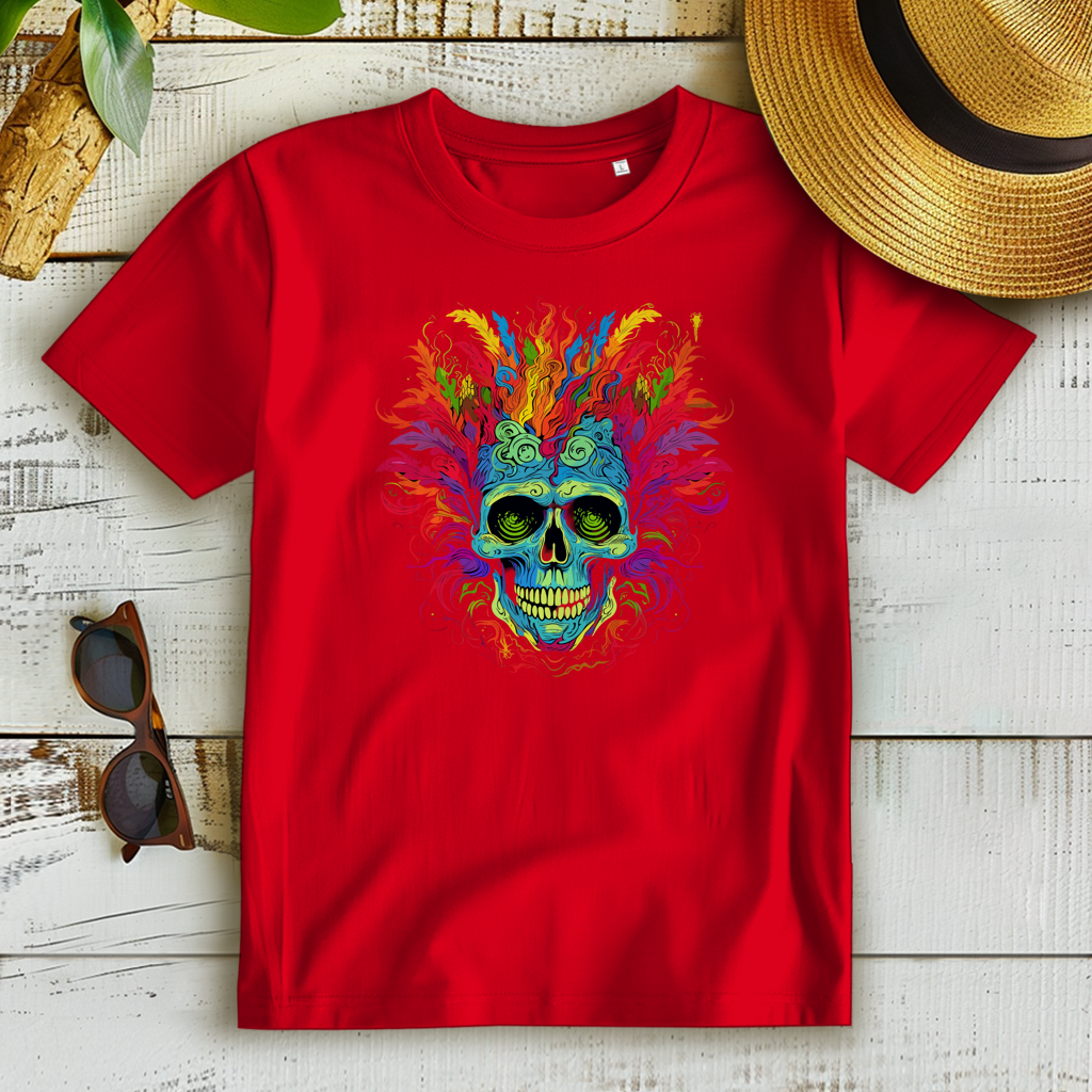 Damen Premium Bio T-Shirt Fire Skull