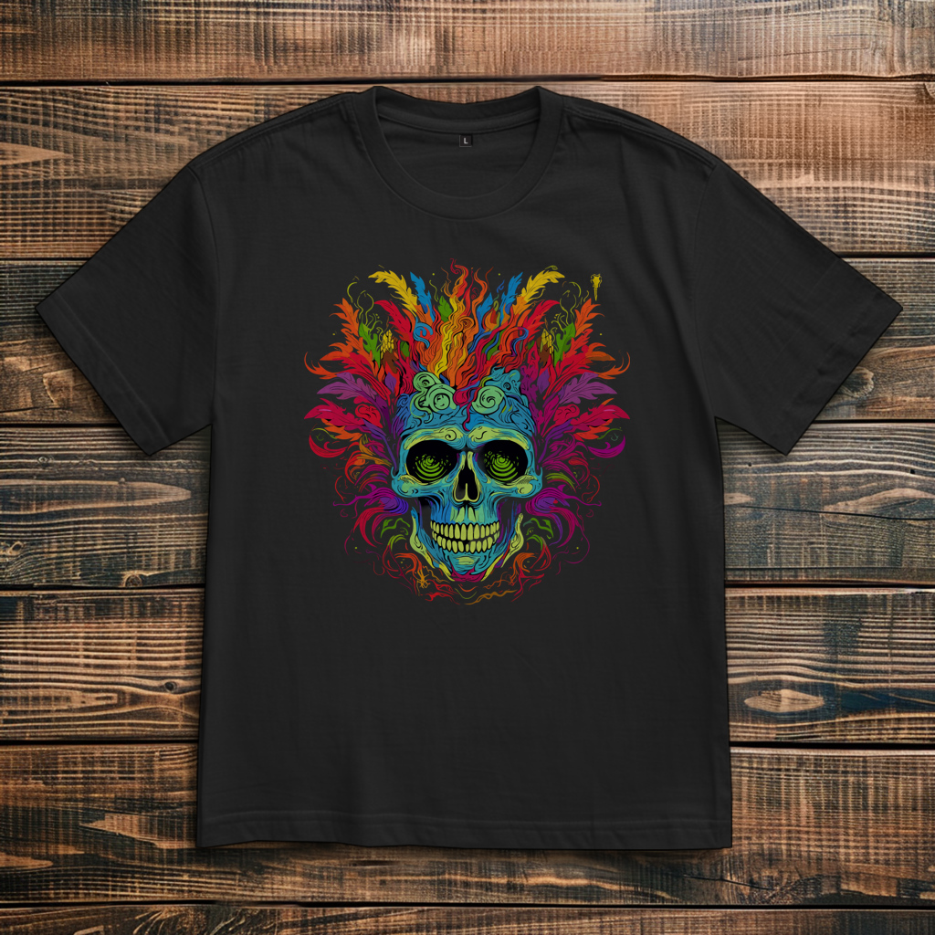 Oversize T-Shirt Fire Skull