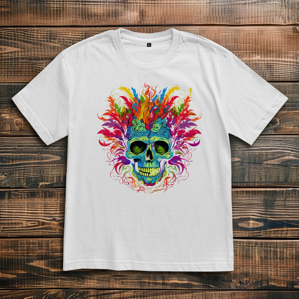 Oversize T-Shirt Fire Skull