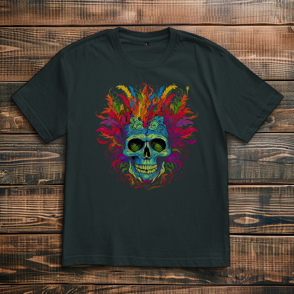 Oversize T-Shirt Fire Skull