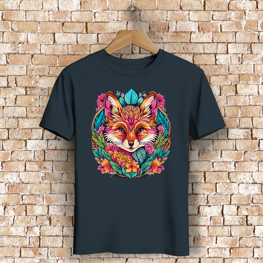 Herren Premium Bio T-Shirt Flower Fox