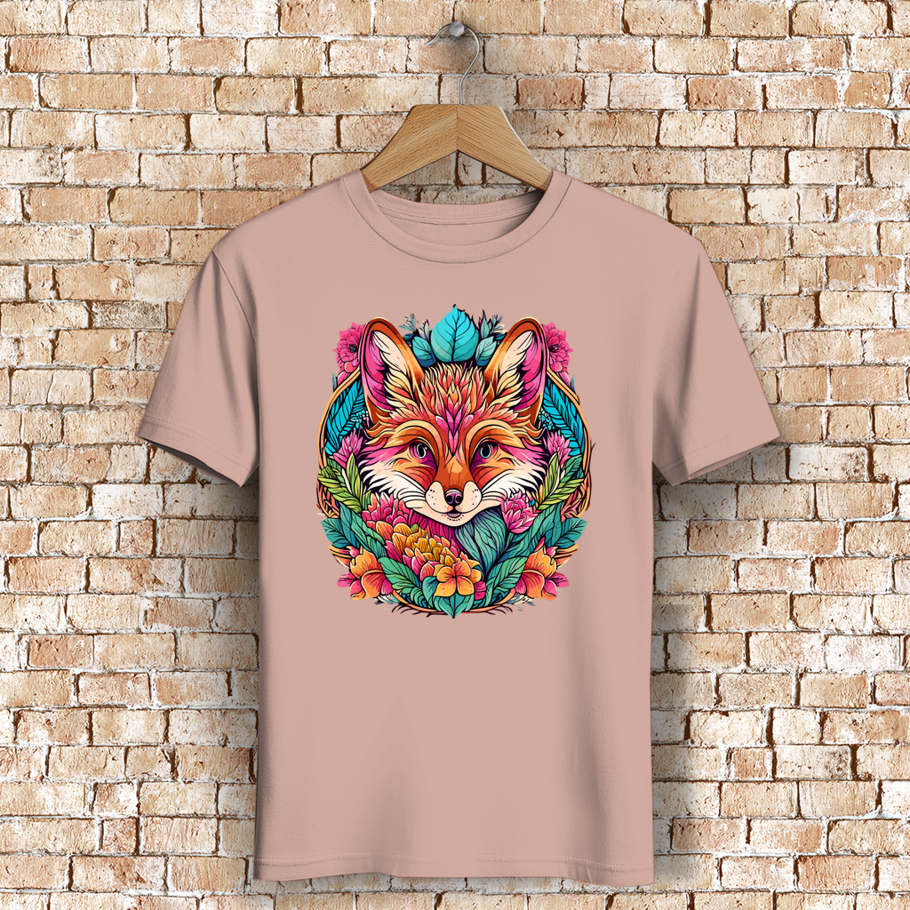 Herren Premium Bio T-Shirt Flower Fox