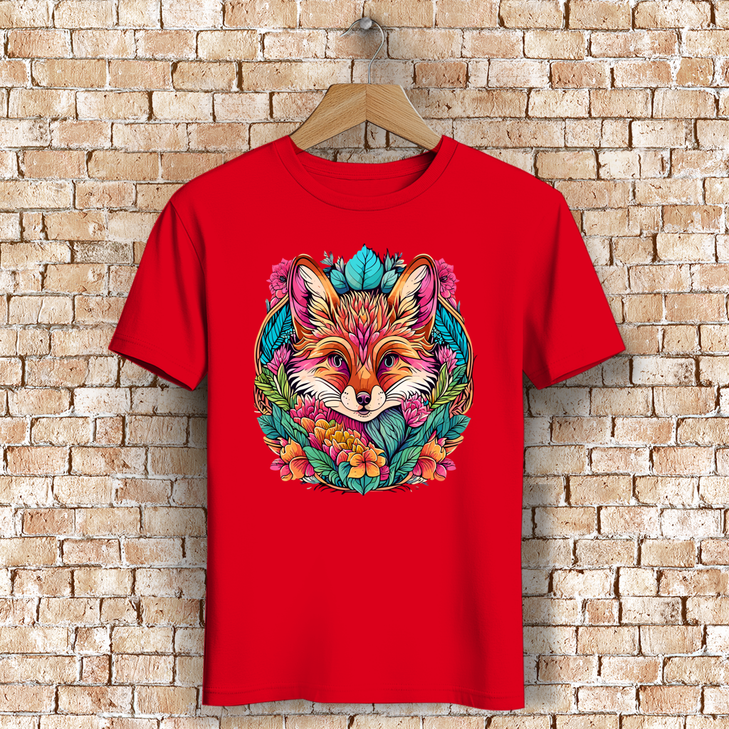 Herren Premium Bio T-Shirt Flower Fox