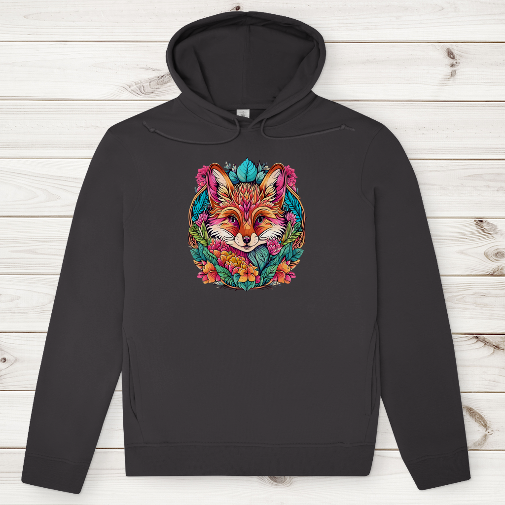 Herren Premium Bio Hoodie Flower Fox