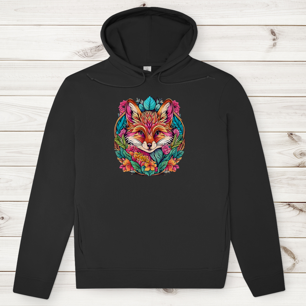 Herren Premium Bio Hoodie Flower Fox
