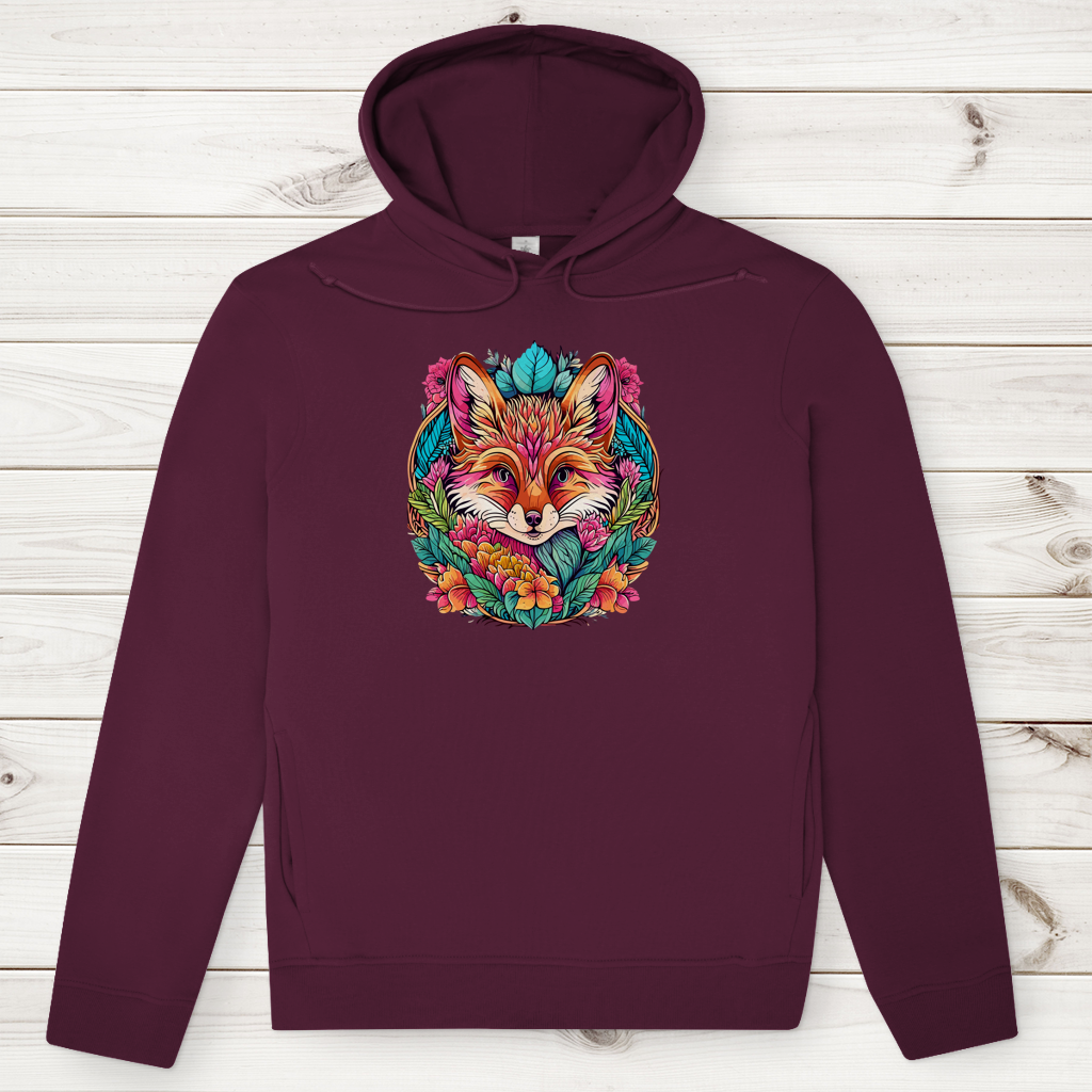 Herren Premium Bio Hoodie Flower Fox