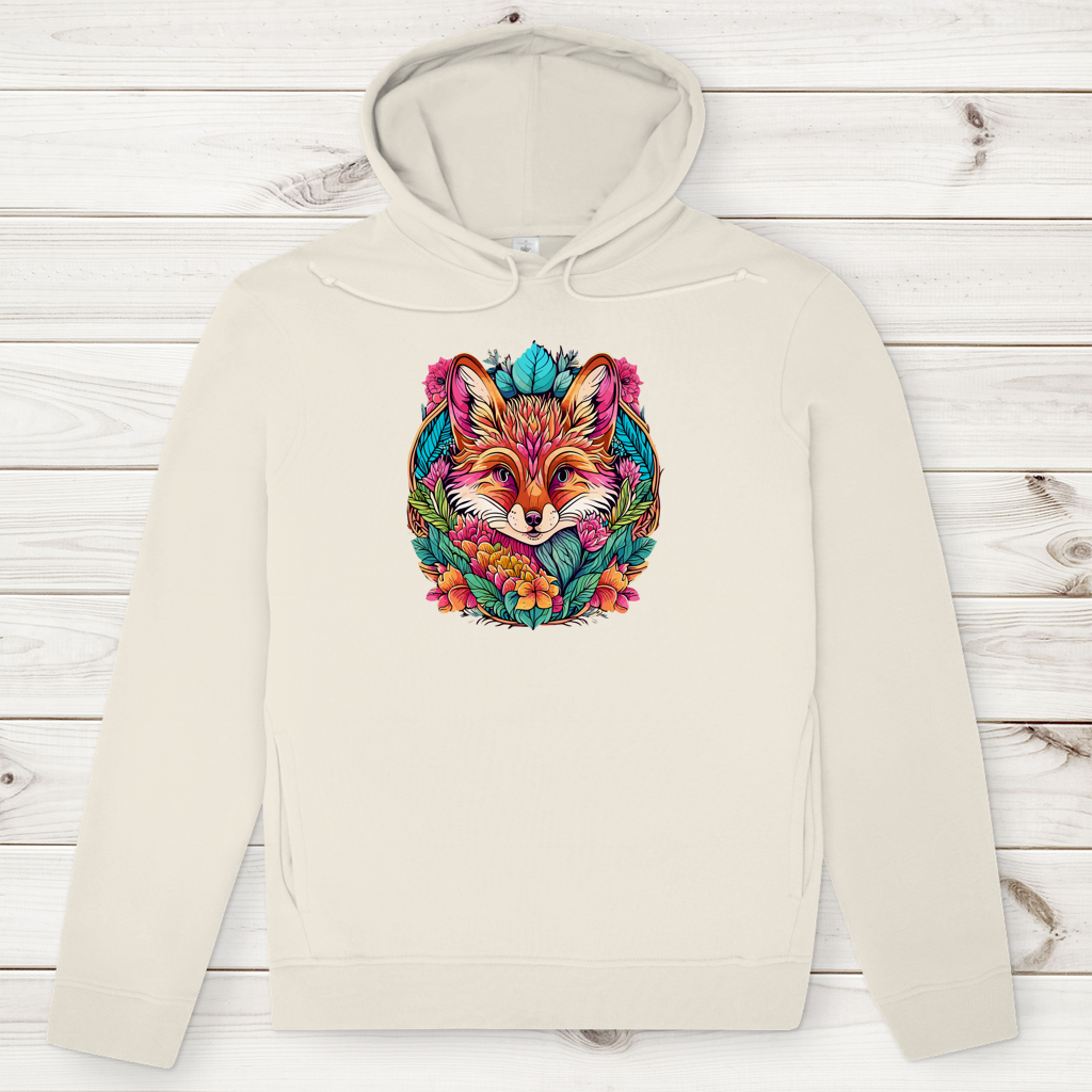 Herren Premium Bio Hoodie Flower Fox