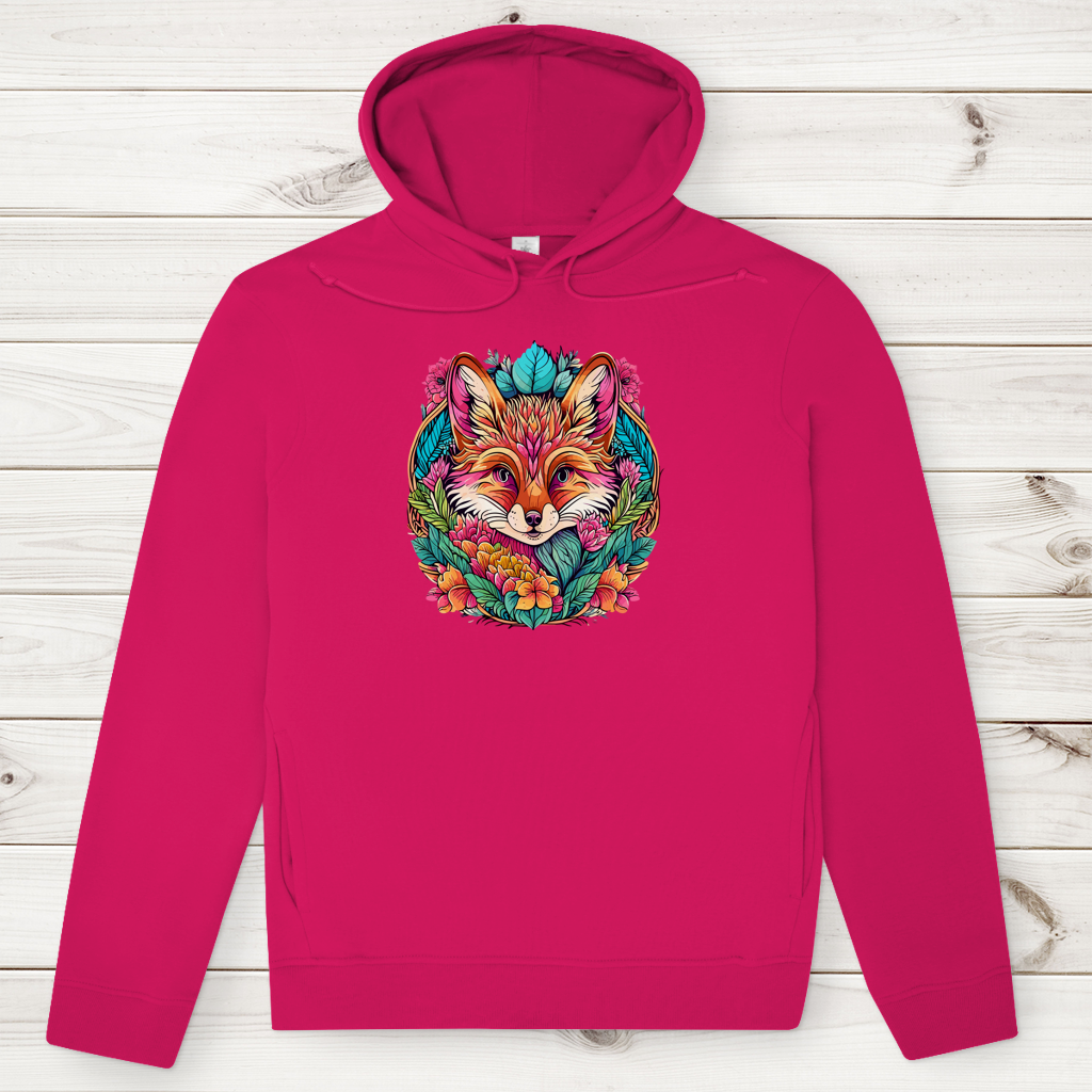 Herren Premium Bio Hoodie Flower Fox