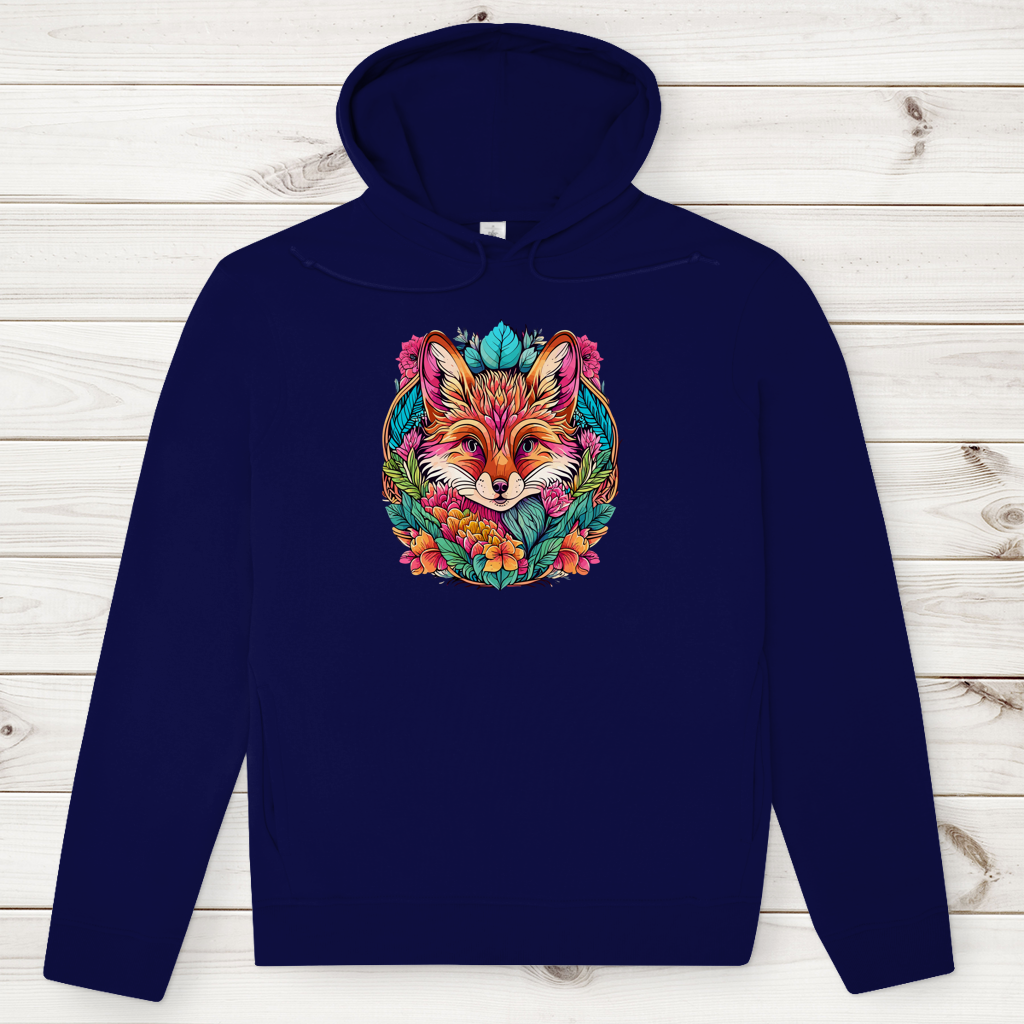 Herren Premium Bio Hoodie Flower Fox