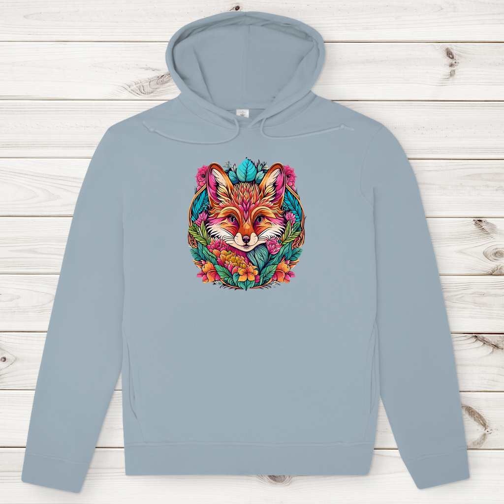 Herren Premium Bio Hoodie Flower Fox