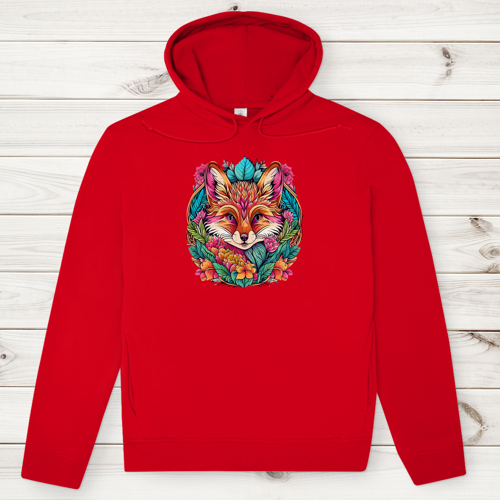 Herren Premium Bio Hoodie Flower Fox