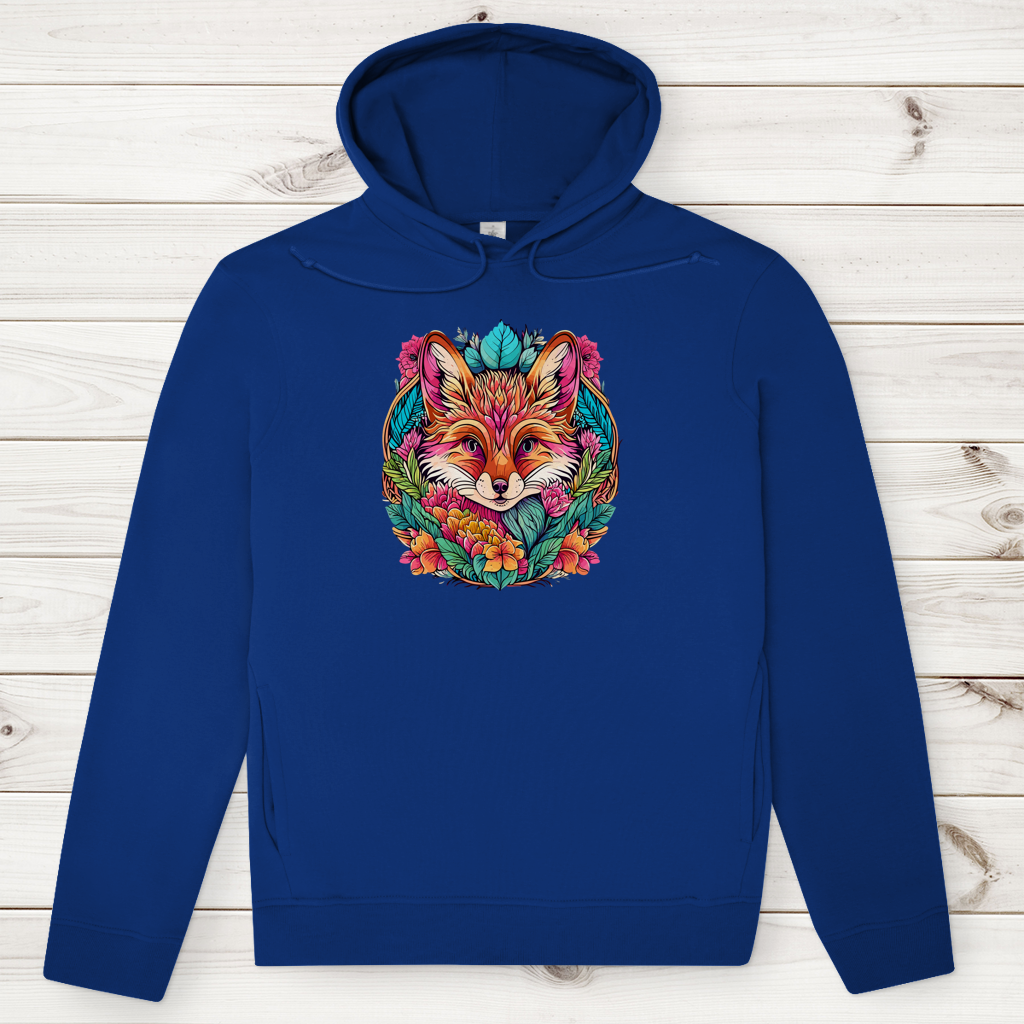 Herren Premium Bio Hoodie Flower Fox