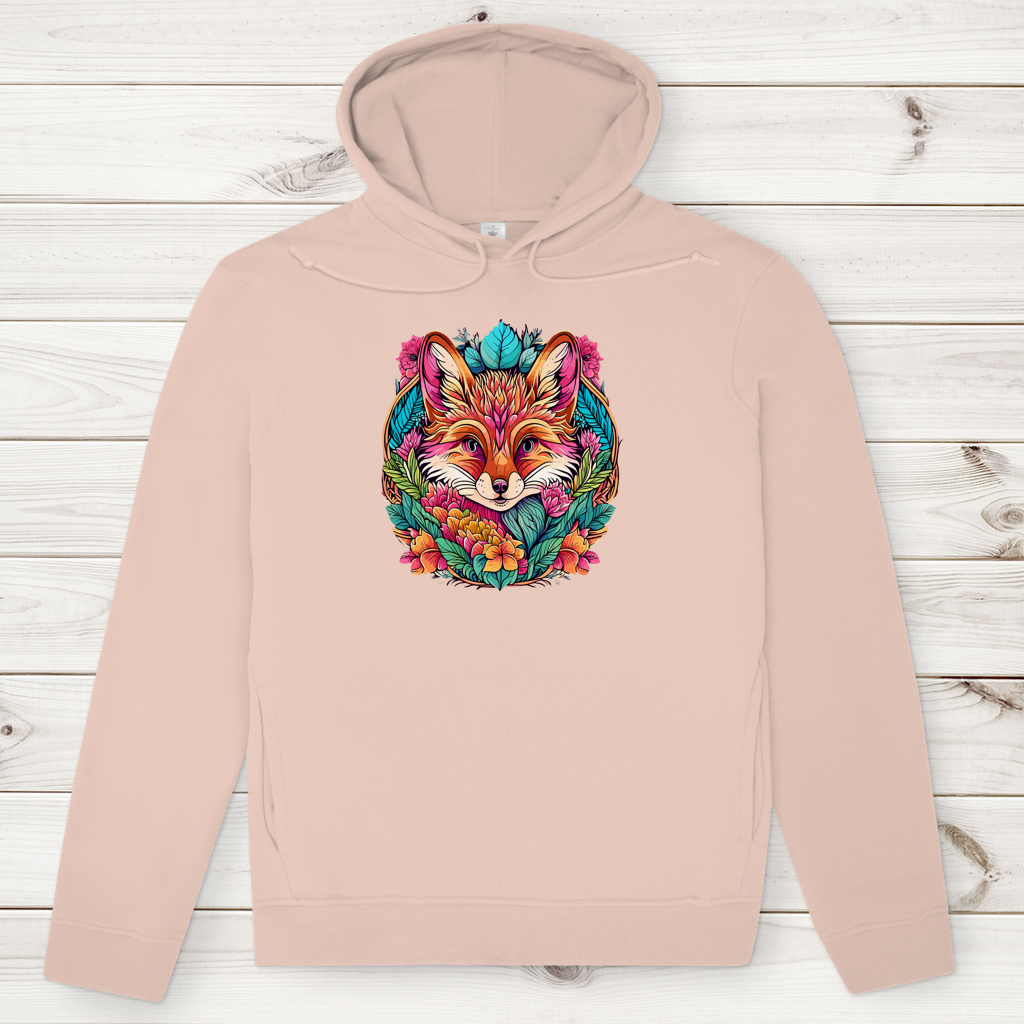 Herren Premium Bio Hoodie Flower Fox