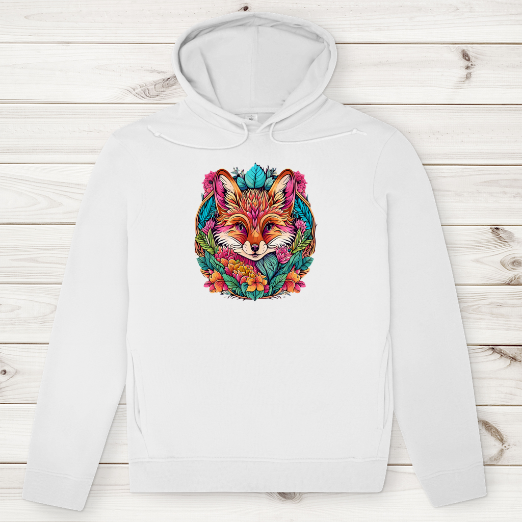 Herren Premium Bio Hoodie Flower Fox