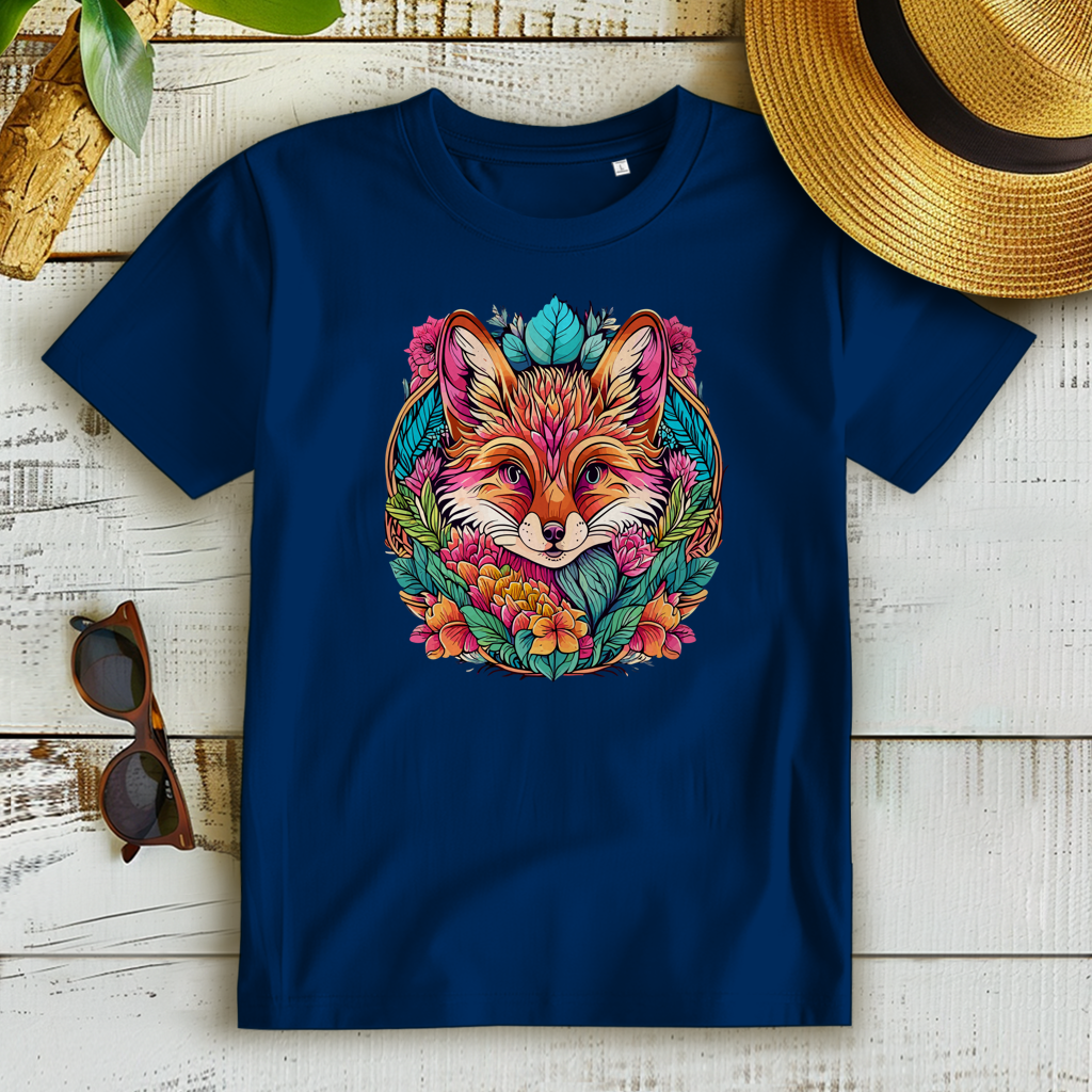 Damen Premium Bio T-Shirt Flower Fox