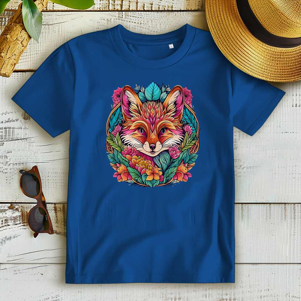 Damen Premium Bio T-Shirt Flower Fox