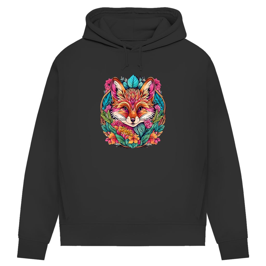 Damen Premium Bio Hoodie Flower Fox