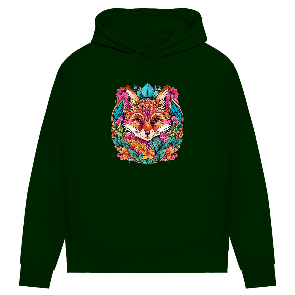 Damen Premium Bio Hoodie Flower Fox