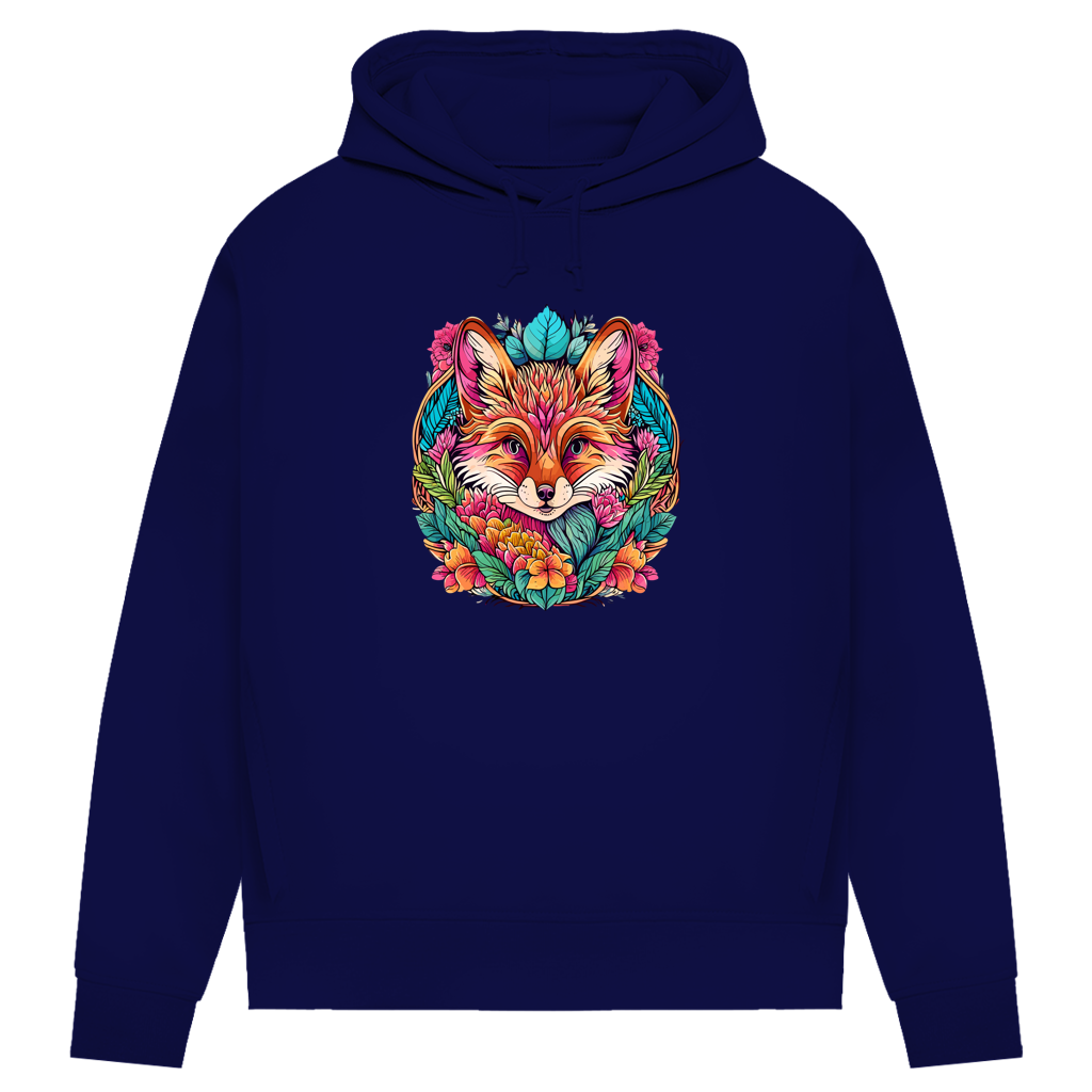 Damen Premium Bio Hoodie Flower Fox