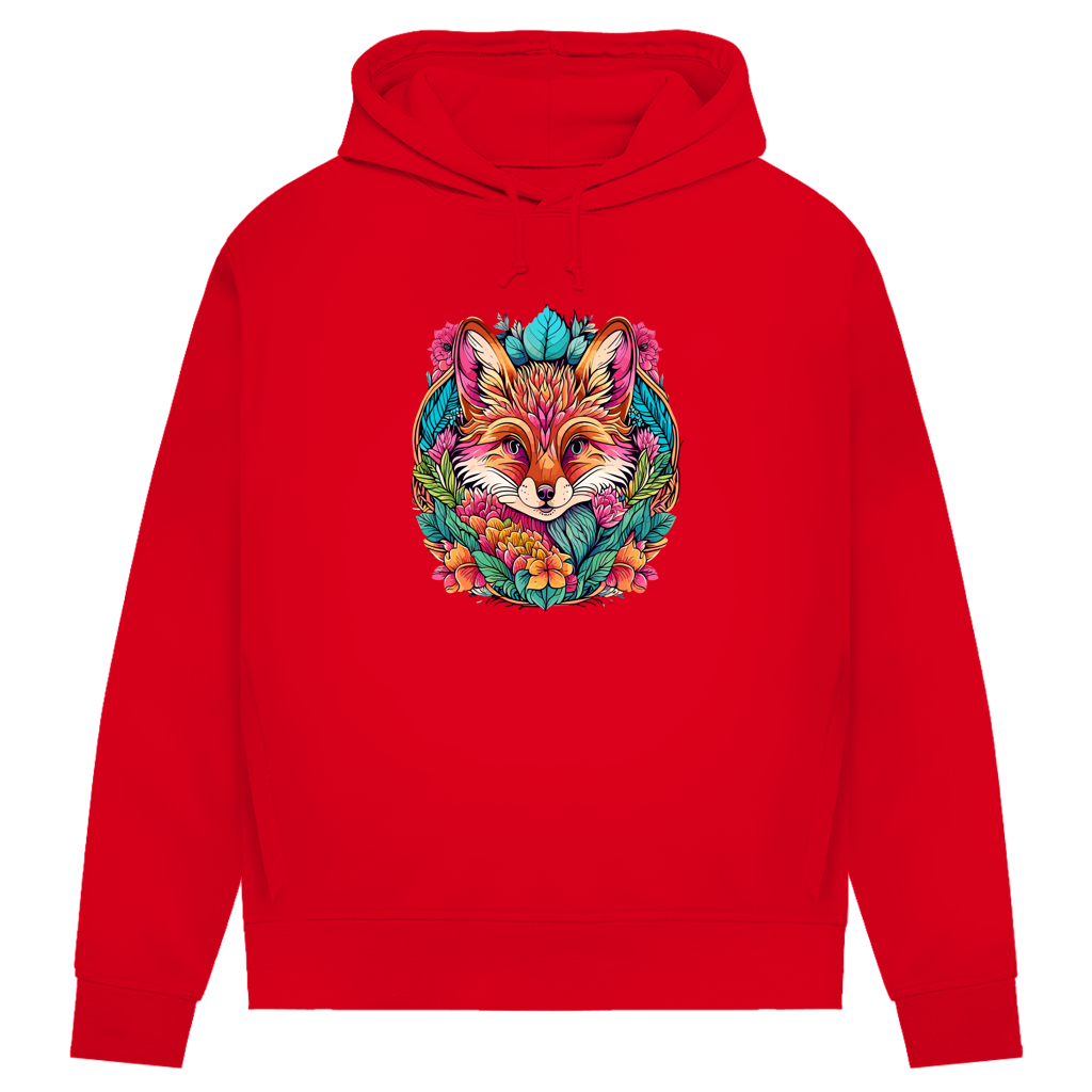 Damen Premium Bio Hoodie Flower Fox