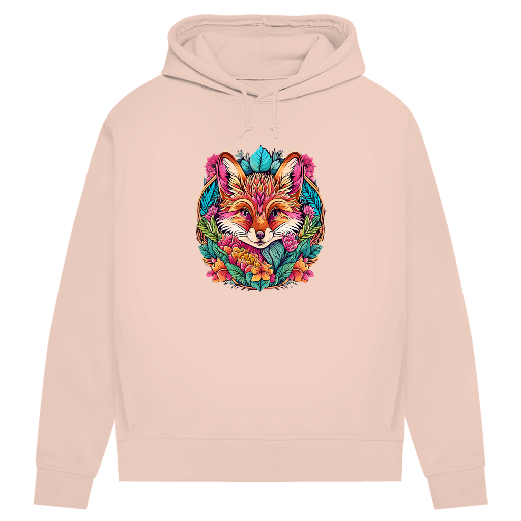 Damen Premium Bio Hoodie Flower Fox