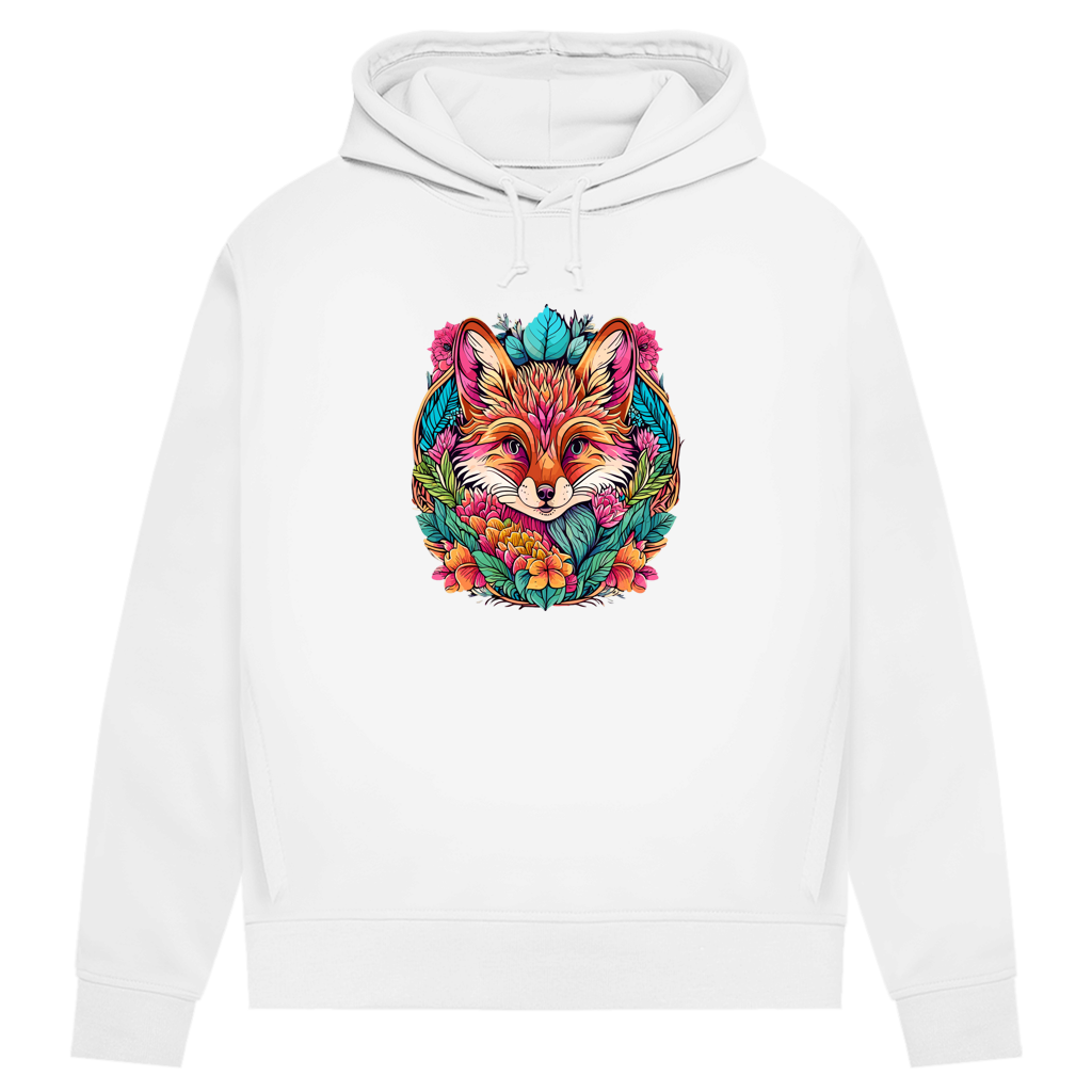 Damen Premium Bio Hoodie Flower Fox