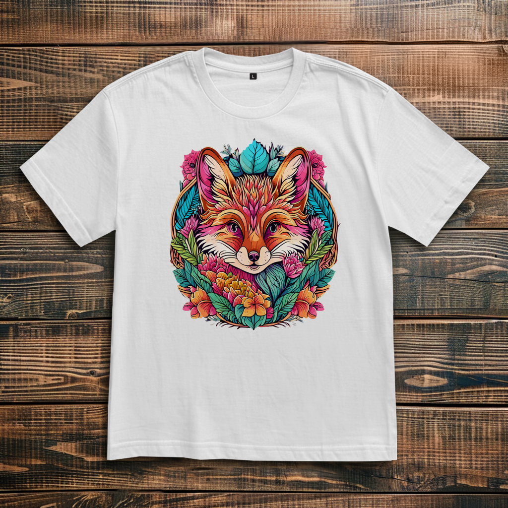 Oversize T-Shirt Flower Fox