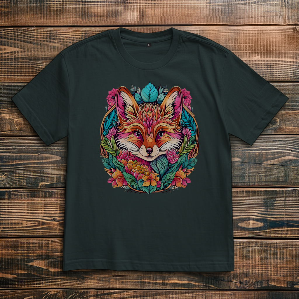 Oversize T-Shirt Flower Fox