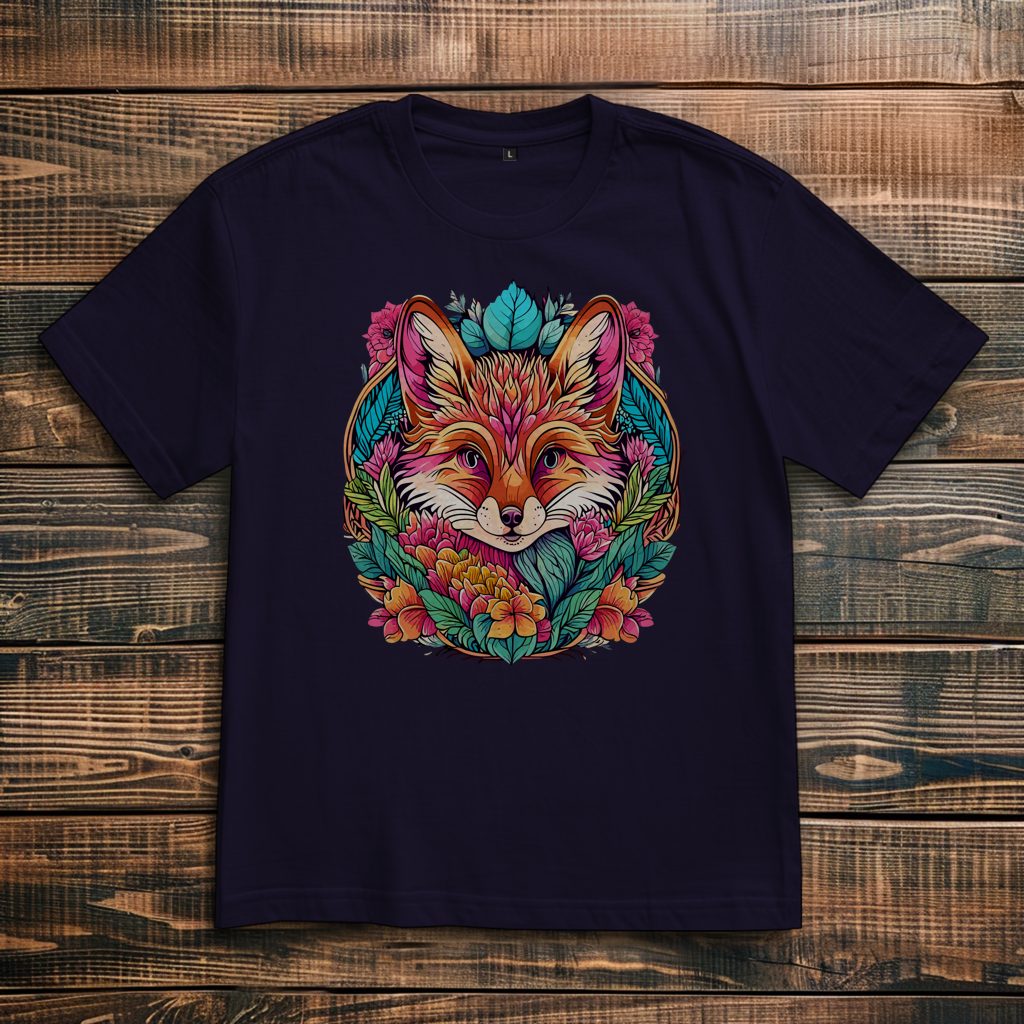 Oversize T-Shirt Flower Fox