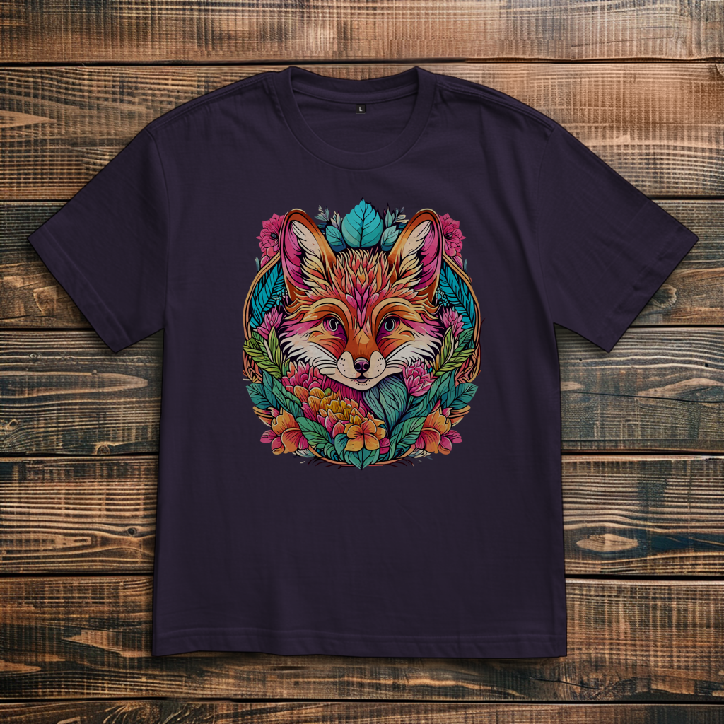 Oversize T-Shirt Flower Fox