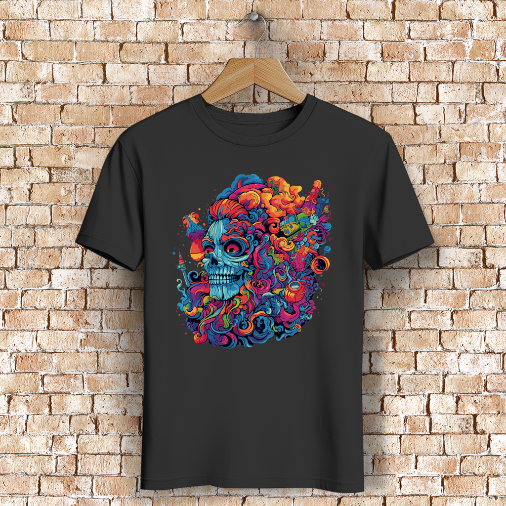 Herren Premium Bio T-Shirt Skull Doodle