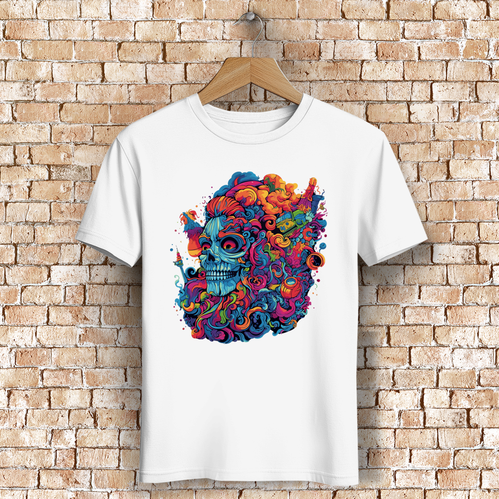 Herren Premium Bio T-Shirt Skull Doodle