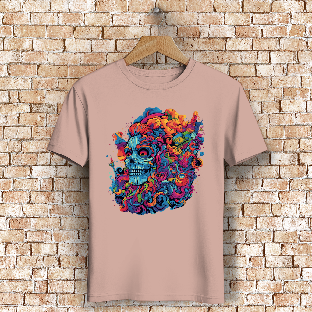 Herren Premium Bio T-Shirt Skull Doodle