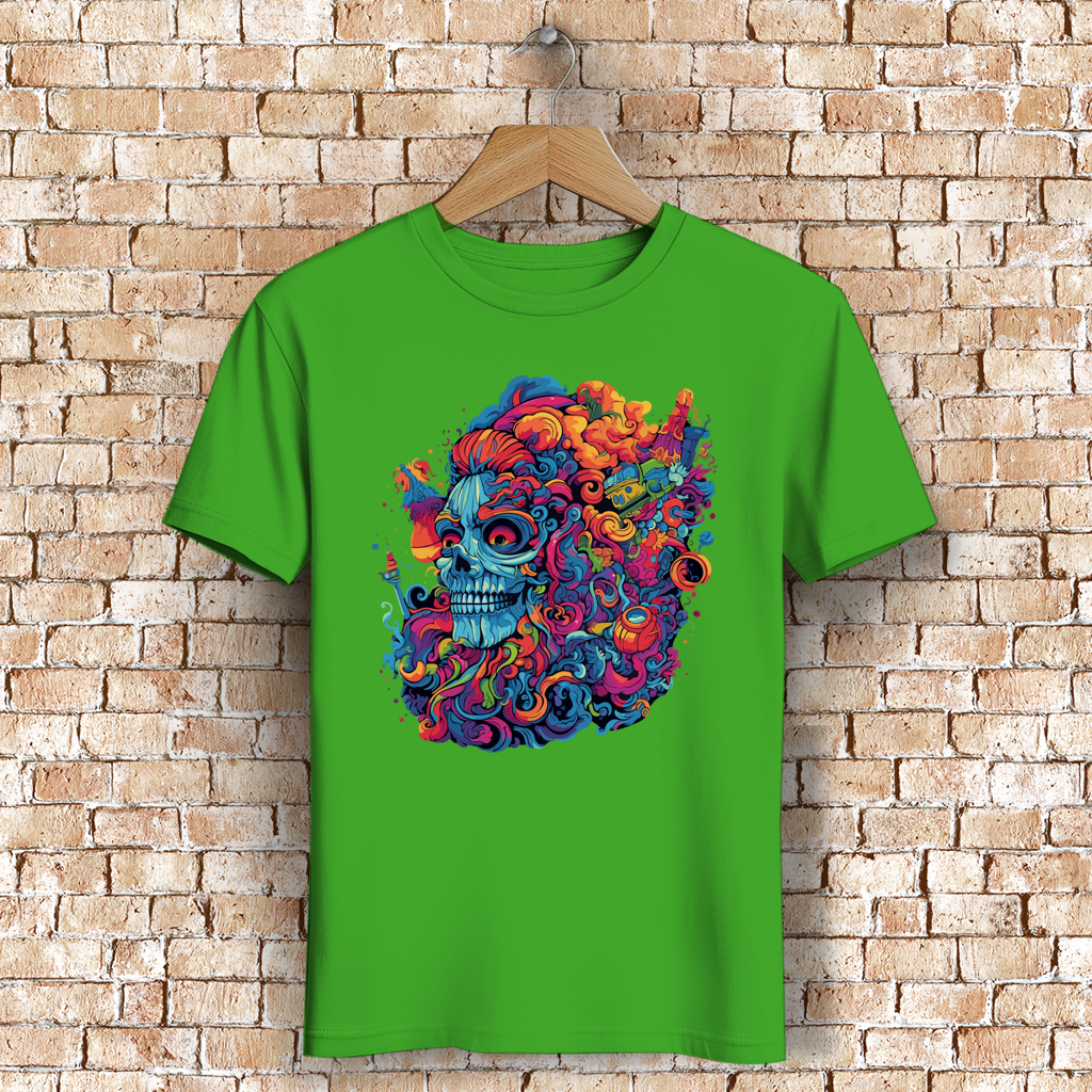 Herren Premium Bio T-Shirt Skull Doodle
