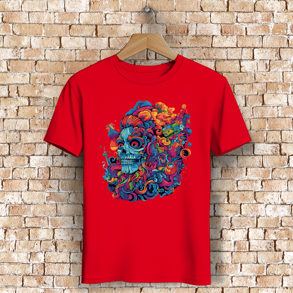 Herren Premium Bio T-Shirt Skull Doodle