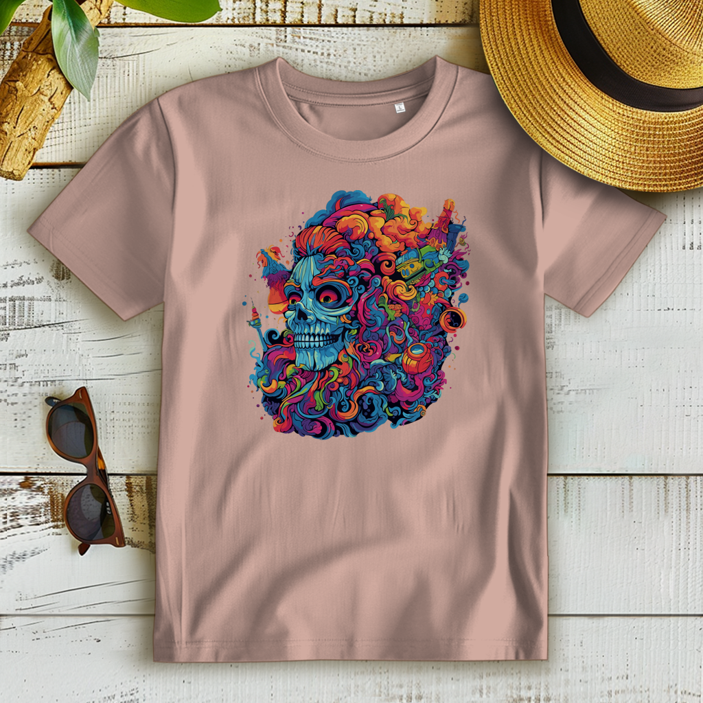 Damen Premium Bio T-Shirt Skull Doodle