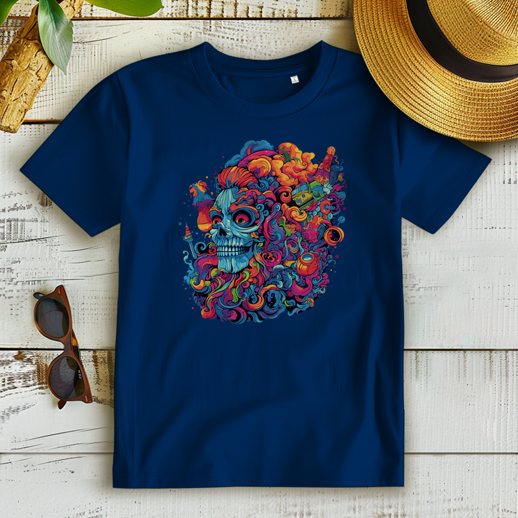 Damen Premium Bio T-Shirt Skull Doodle