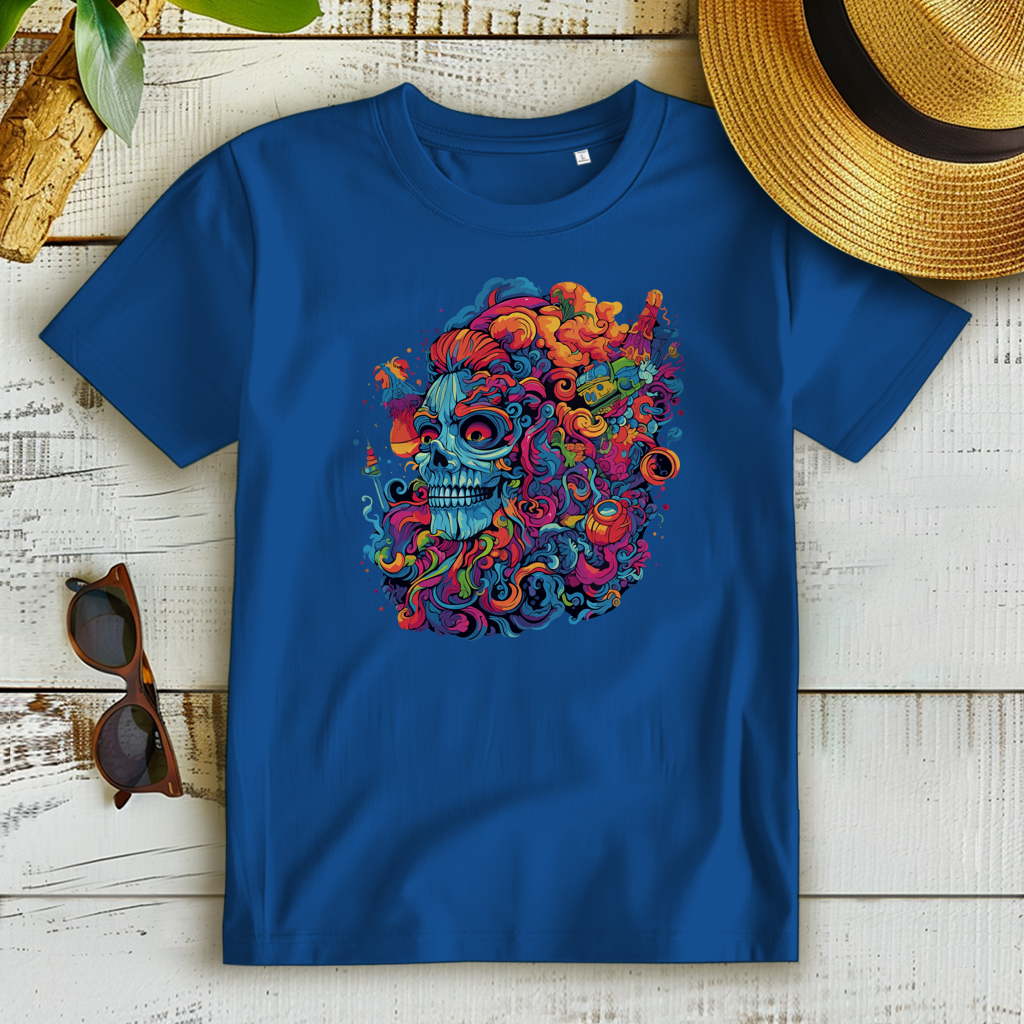 Damen Premium Bio T-Shirt Skull Doodle