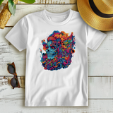 Damen Premium Bio T-Shirt Skull Doodle