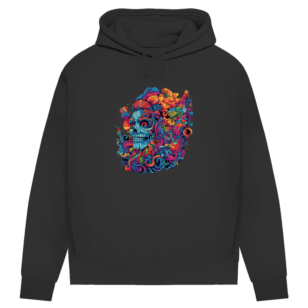 Damen Premium Bio Hoodie Skull Doodle