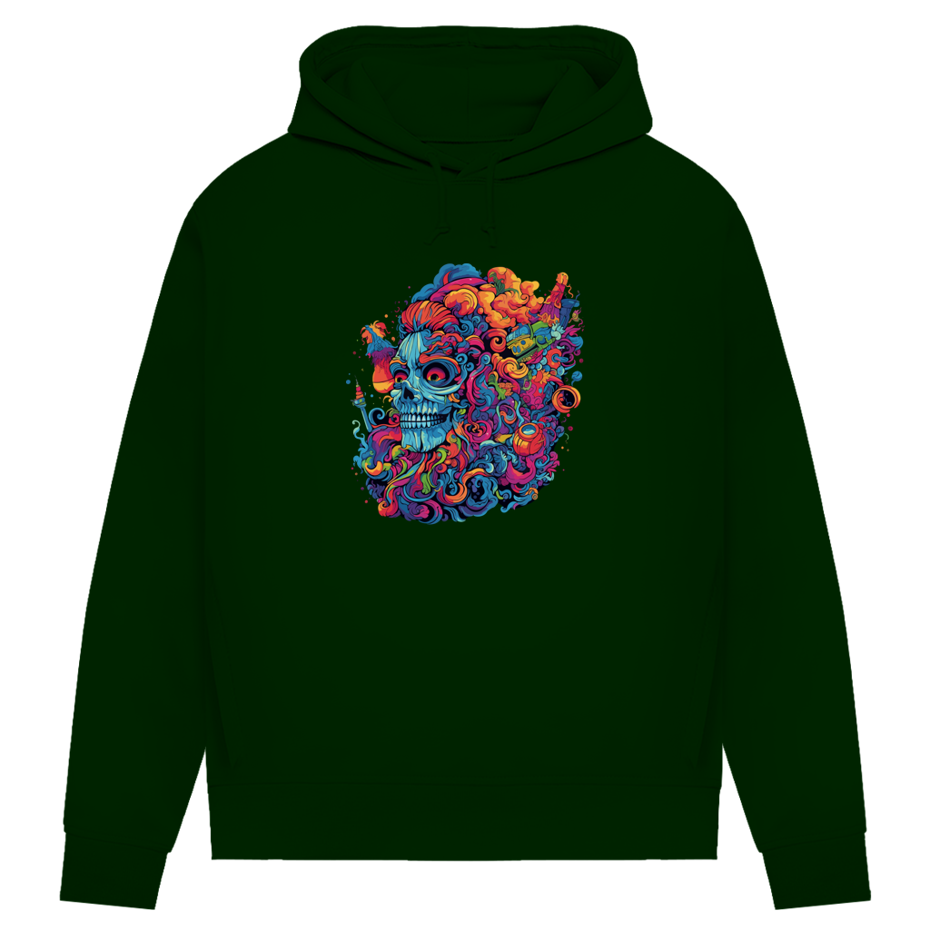 Damen Premium Bio Hoodie Skull Doodle