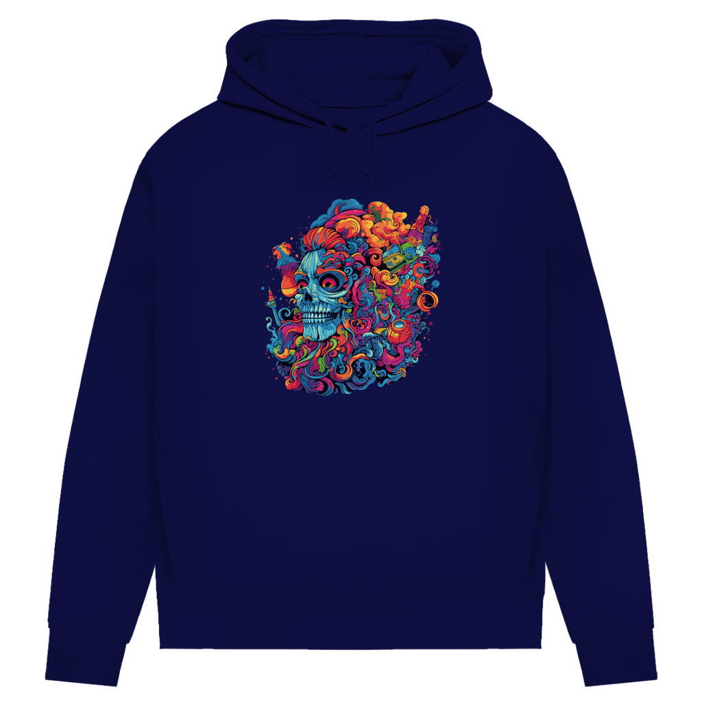 Damen Premium Bio Hoodie Skull Doodle