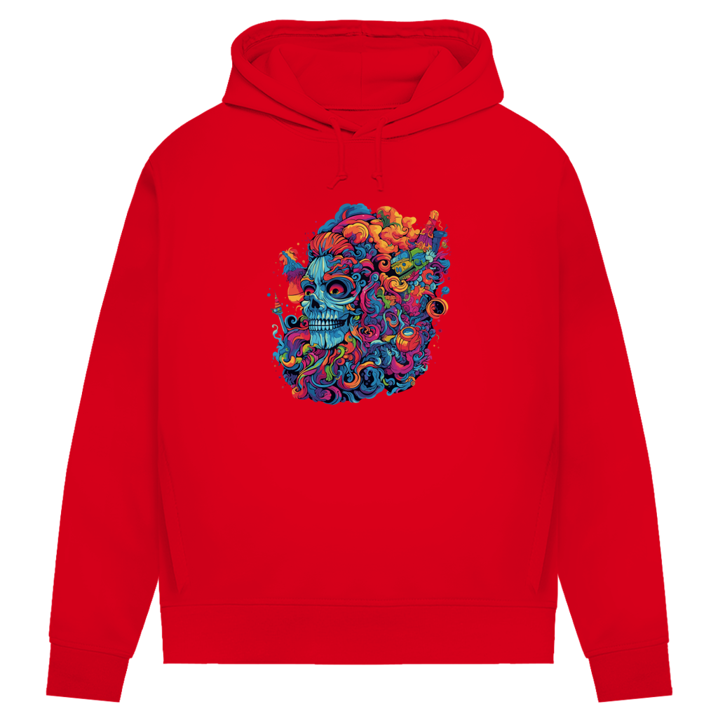 Damen Premium Bio Hoodie Skull Doodle