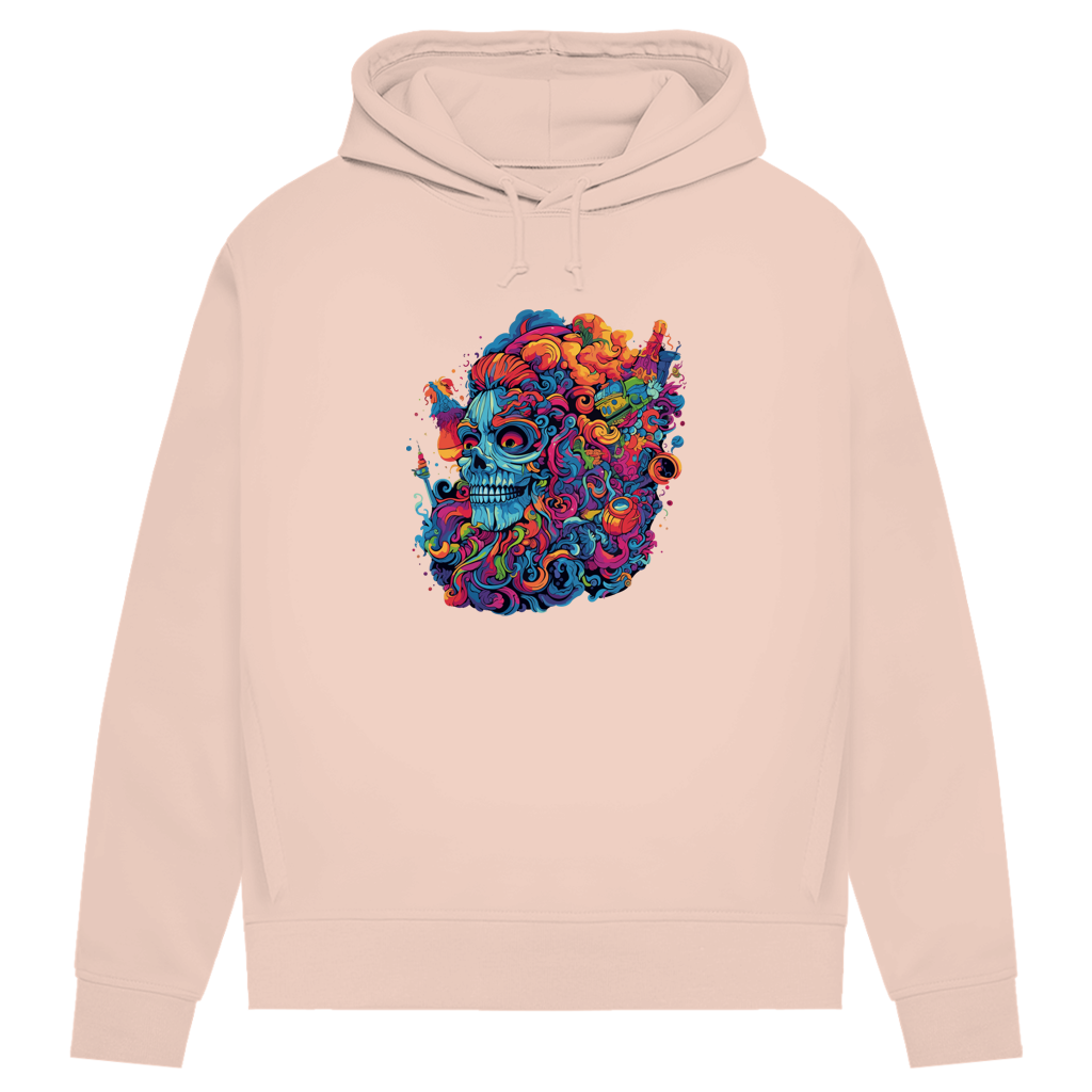 Damen Premium Bio Hoodie Skull Doodle