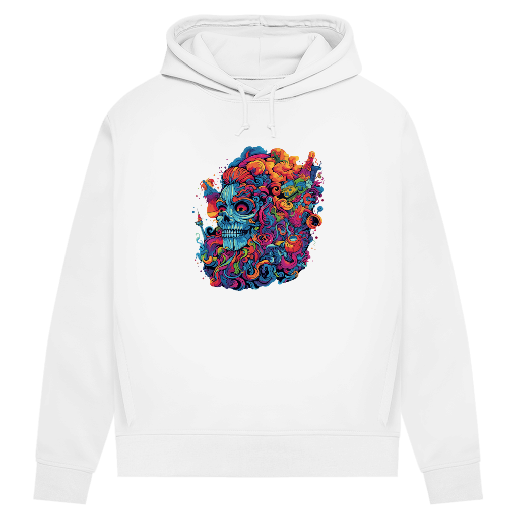 Damen Premium Bio Hoodie Skull Doodle