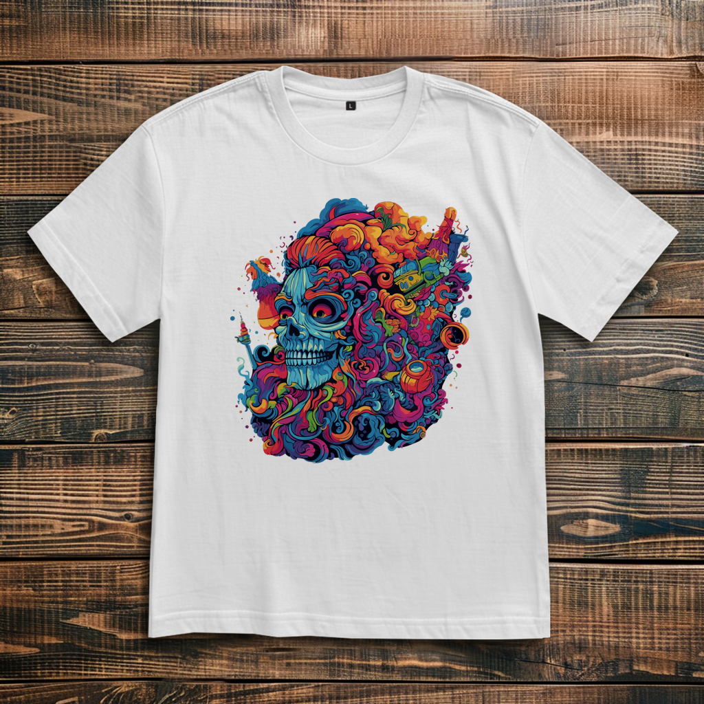 Oversize T-Shirt Skull Doodle