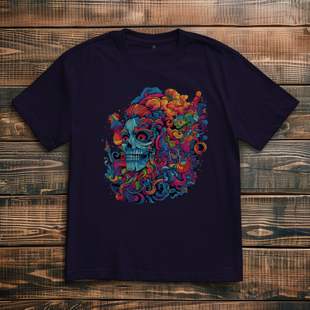 Oversize T-Shirt Skull Doodle