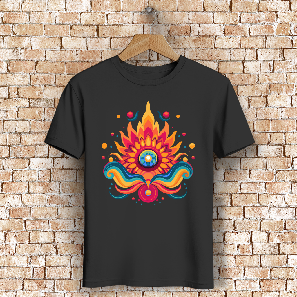 Herren Premium Bio T-Shirt Fire Lotus Eye